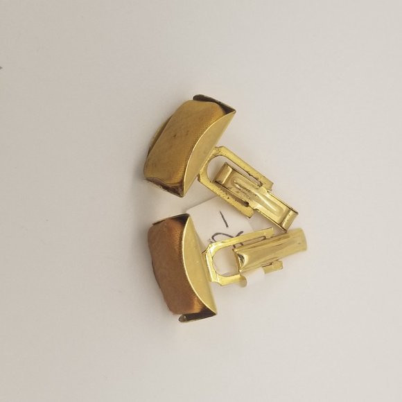 Vintage Cuff Links -Yellow Square shaped (Costume) - Picture 2 of 2